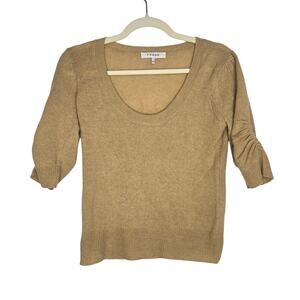 Frame Womens Cashmere Sweater Parisian Capsule Quiet Luxury Camel Light Small
